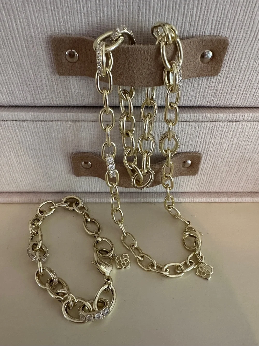Kendra Scott Gold & Rhinestone Necklace and Bracelet Set- STUNNING  Rare set✨